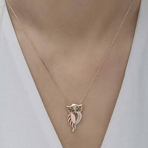 Gm Rose Yeil Gzl Bayku Kadn Kolye