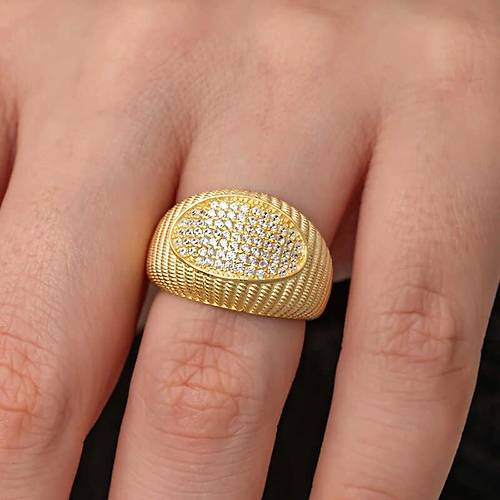 G�m�� Gold Zirkon Ta�l� Fantezi Kad�n Y�z�k