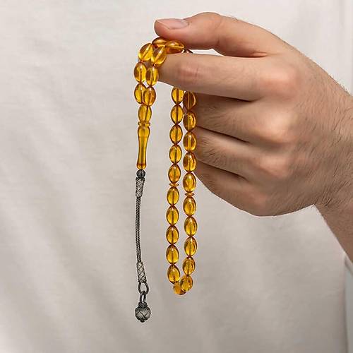 G�m�� Kazaz P�sk�ll� S�kma Kehribar Tesbih