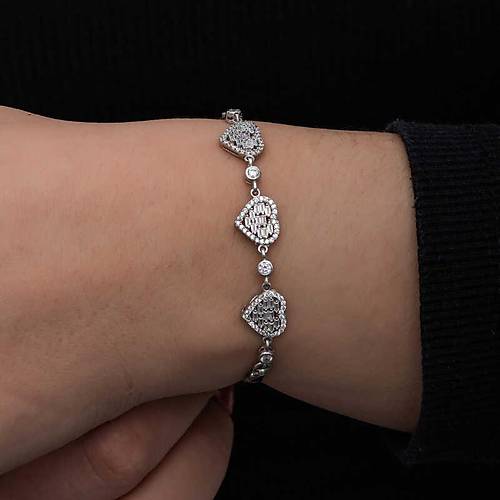 G�m�� Baget Ta�l� Kalp Kad�n Bileklik