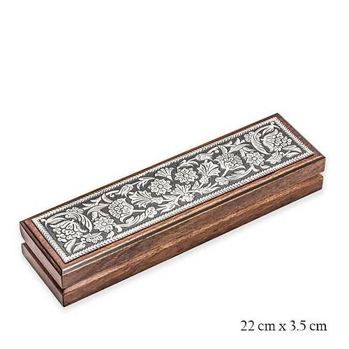 G�m�� �i�ek Desenli Ah�ap Tesbih Kutusu