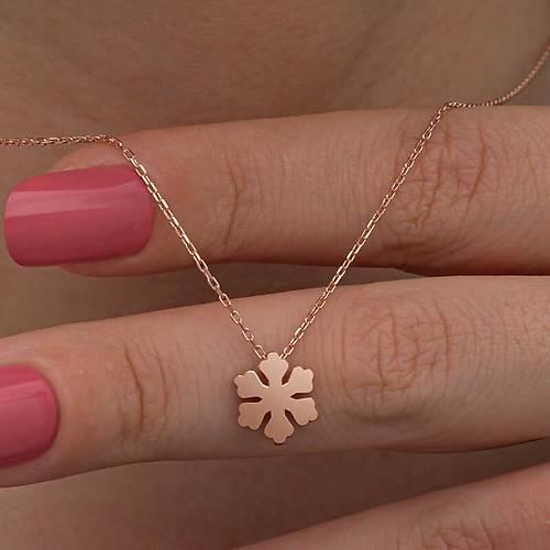 G�m�� Rose Minimal Kar Tanesi Kad�n Kolye