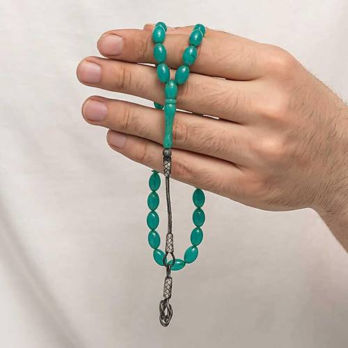 G�m�� Kazaz P�sk�ll� S�kma Kehribar Tesbih