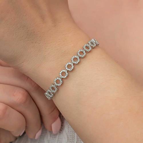 G�m�� �ember Beyaz Ta�l� Su Yolu Kad�n Bileklik