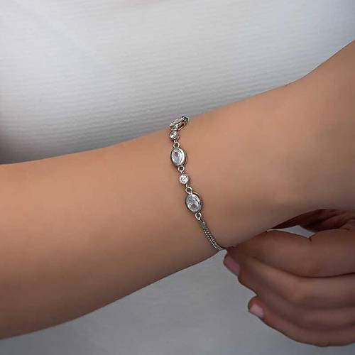 G�m�� Oval Ta�l� Kad�n Bileklik