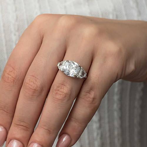 G�m�� Beyaz Zirkon Ta�l� Kad�n Y�z�k