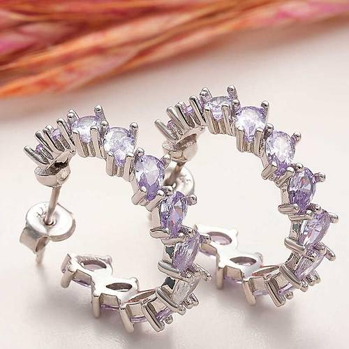 G�m�� Lila Ta�l� Damla �ivili Kad�n K�pe