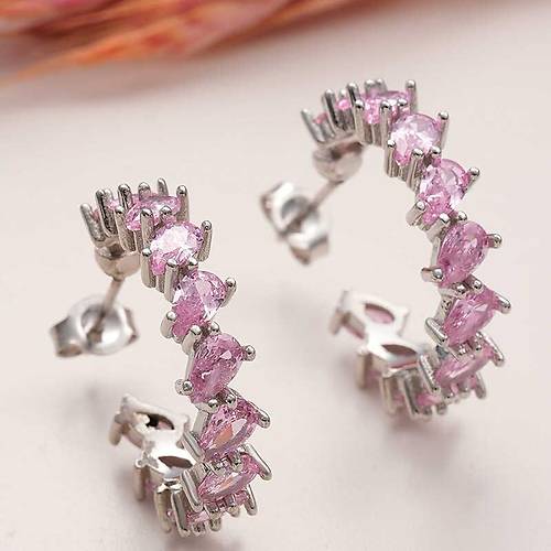 G�m�� Toz Pembe Ta�l� Damla �ivili Kad�n K�pe