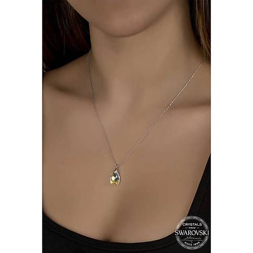 Swarovski Crystal Ta�l� Damla G�m�� Kad�n Kolye