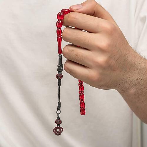 G�m�� Kazaz P�sk�ll� S�kma Kehribar Tesbih