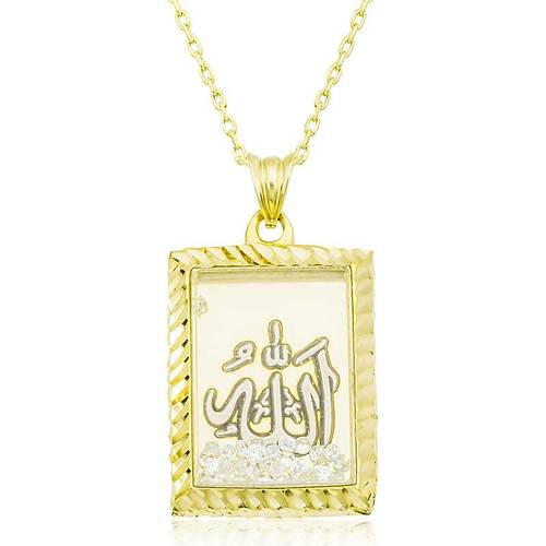 G�m�� Gold Allah Yaz�l� Kad�n Kolye