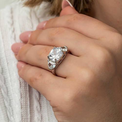 G�m�� Beyaz Zirkon Ta�l� Kad�n Y�z�k