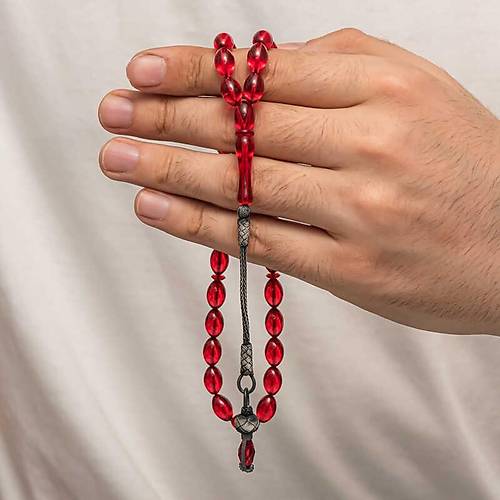 G�m�� 1000 Ayar Kazaz P�sk�ll� S�kma Kehribar Tesbih