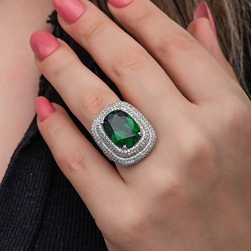 G�m�� Ye�il Zirkon Ta�l� Kad�n Y�z�k