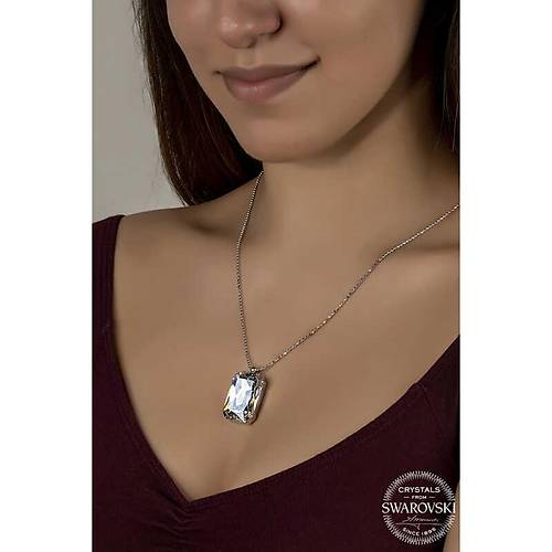 Swarovski Crystal Ta�l� Top Zincir G�m�� Kad�n Kolye