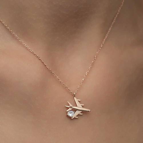G�m�� Rose Tek Ta�l� U�ak Kad�n Kolye