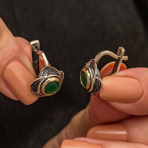 G�m�� �i�ek Desenli Otantik Kad�n K�pe