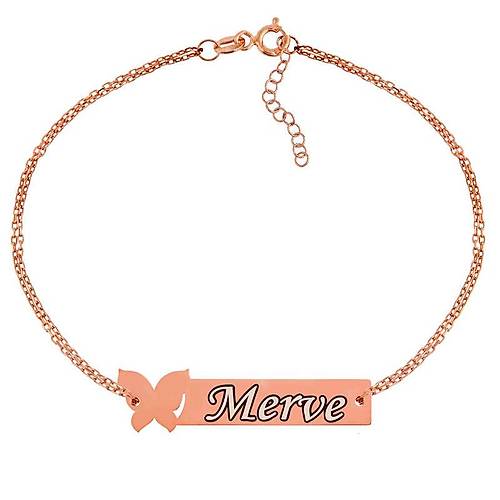 G�m�� Rose Ki�iye �zel Kelebek �simli Bayan Bileklik