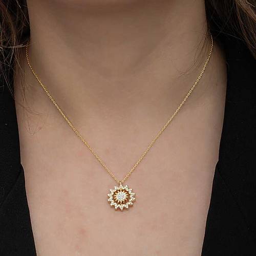 G�m�� Gold G�ne� Kad�n Kolye