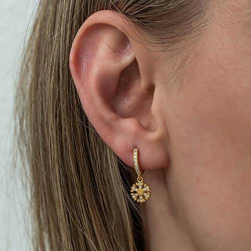 G�m�� Sallant�l� Gold Kar Tanesi Kad�n K�pe