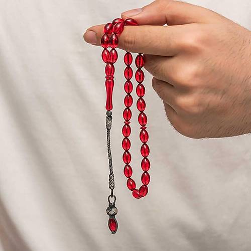 G�m�� 1000 Ayar Kazaz P�sk�ll� S�kma Kehribar Tesbih