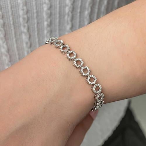 G�m�� �ember Beyaz Ta�l� Su Yolu Kad�n Bileklik