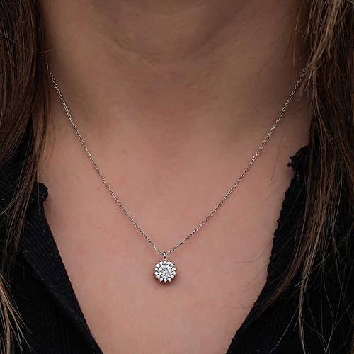 G�m�� Minimal Yuvarlak Anturaj Kad�n Kolye