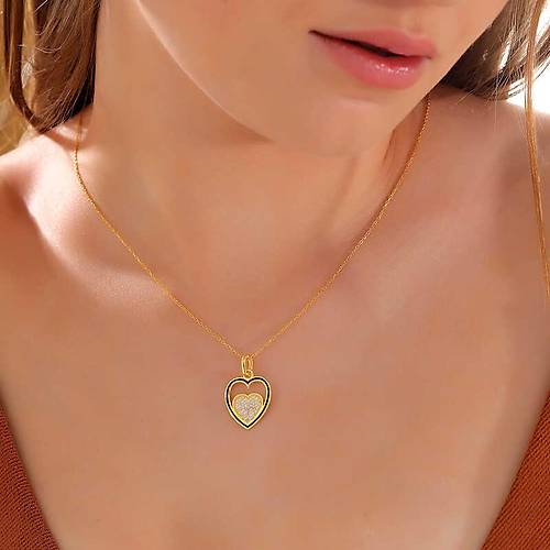 G�m�� Gold Kalp Kad�n Kolye