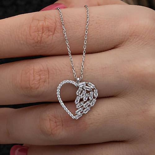 G�m�� Baget Ta�l� Kalp Kad�n Kolye