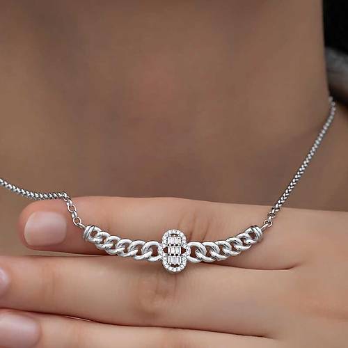 G�m�� Gurmet Zincirli Fatma Ana Eli Baget Ta�l� Kad�n Kolye