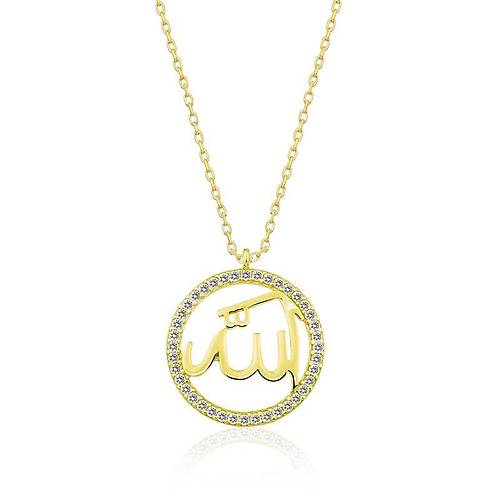 Gm Gold Arapa Allah Yazl Bayan Kolye