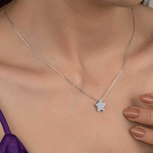 Swarovski Tal Gm Yldz Bayan Kolye