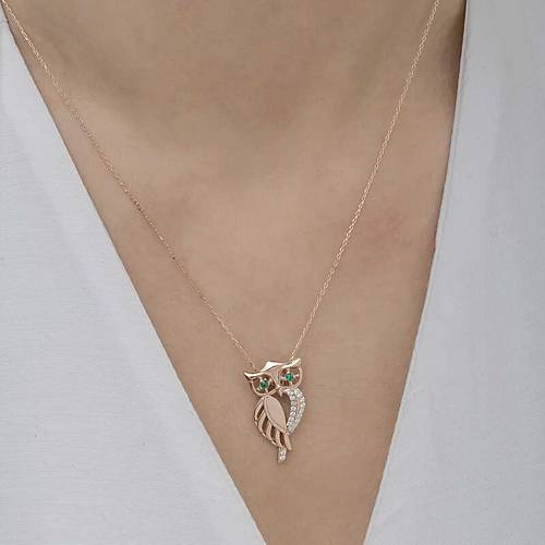 Gm Rose Yeil Gzl Bayku Kadn Kolye