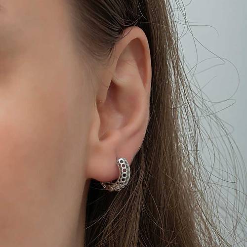 G�m�� Petek Desenli Halka Kad�n K�pe