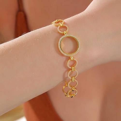 G�m�� �eyrek Tak�labilen Alt�n Kaplama Kad�n Bileklik