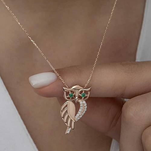 Gm Rose Yeil Gzl Bayku Kadn Kolye