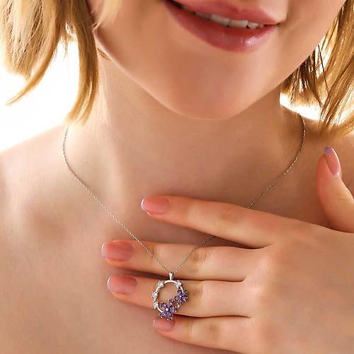 G�m�� Mor �i�ek KadIn Kolye