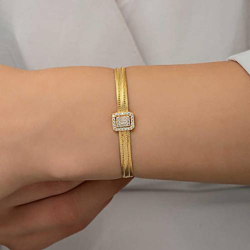 G�m�� Gold Baget Ta�l� Trabzon Has�r Kad�n Bileklik