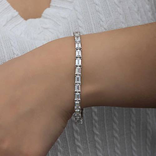 G�m�� Beyaz Ta�l� Su Yolu Kad�n Bileklik