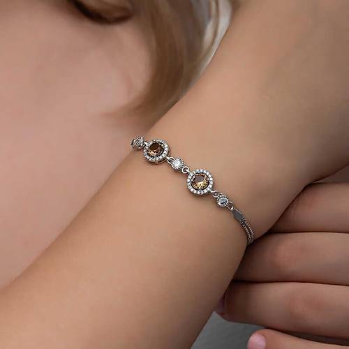 G�m�� Yuvarlak Zultanit Ta�l� Kad�n Bileklik