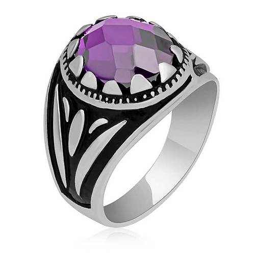 G�m�� Lila Zirkon Ta�l� �ocuk Erkek Y�z�k