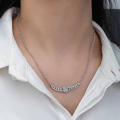 G�m�� Gurmet Zincirli Kare Baget Ta�l� Kad�n Kolye