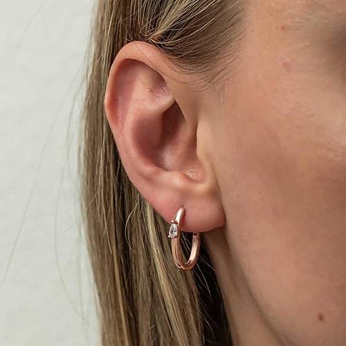 G�m�� Oval Damla Ta�l� Kad�n K�pe