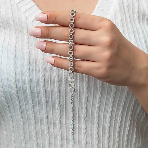 G�m�� �ember Beyaz Ta�l� Su Yolu Kad�n Bileklik