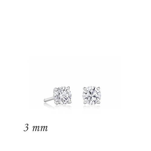 G�m�� Yuvarlak Tek Ta� Zirkon K�pe - 3 mm