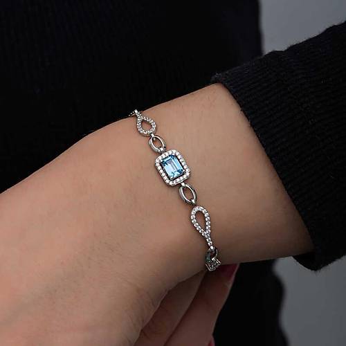 G�m�� Baget Turkuaz Ta�l� Kad�n Bileklik