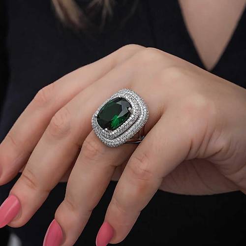 G�m�� Ye�il Zirkon Ta�l� Kad�n Y�z�k