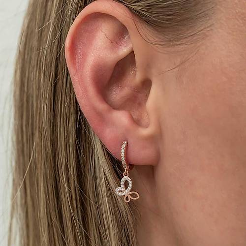 G�m�� Sallant�l� Rose Kelebek Kad�n K�pe