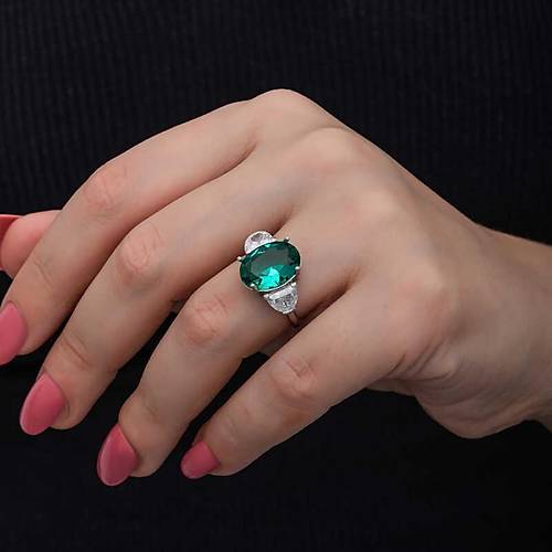 G�m�� Ye�il Renk Paraiba Ta�l� Kad�n Y�z�k