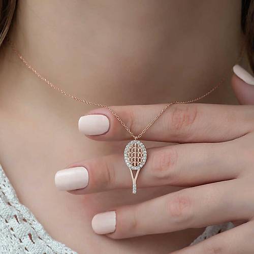 Gm Rose Tenis Raketi Bayan Kolye